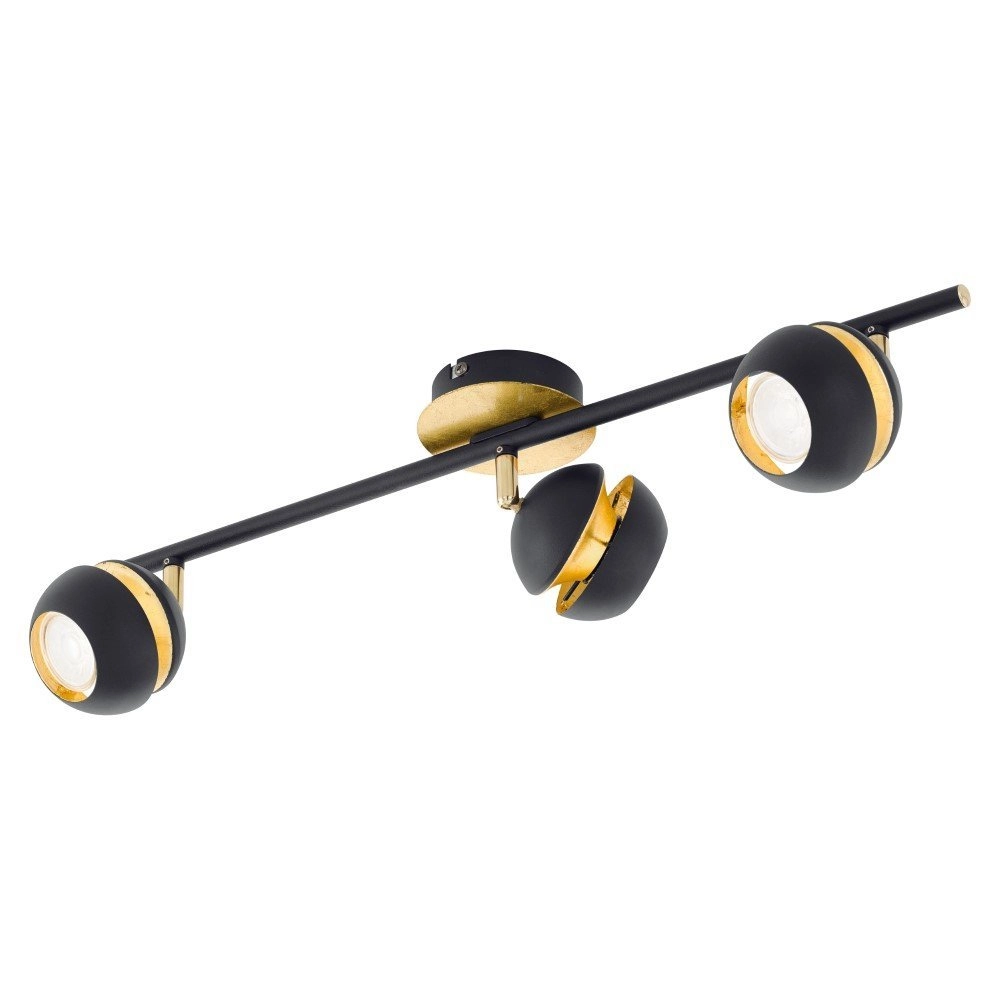 Spot de plafond LED Nocito 3 lumières noir avec or