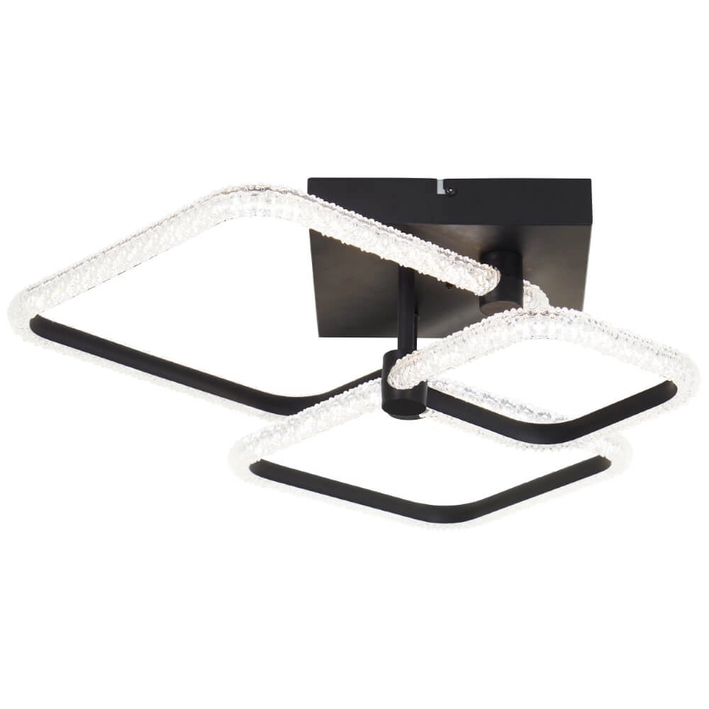 Plafonnier carré Aydin noir Brilliant 4004353442070