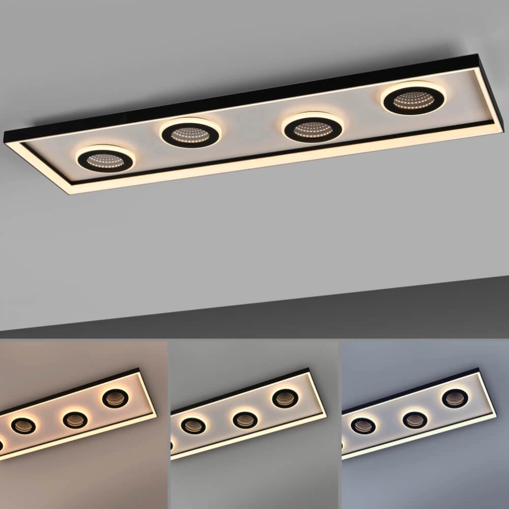 Plafonnier rectangulaire Dune noir Paul Neuhaus 4012248384923