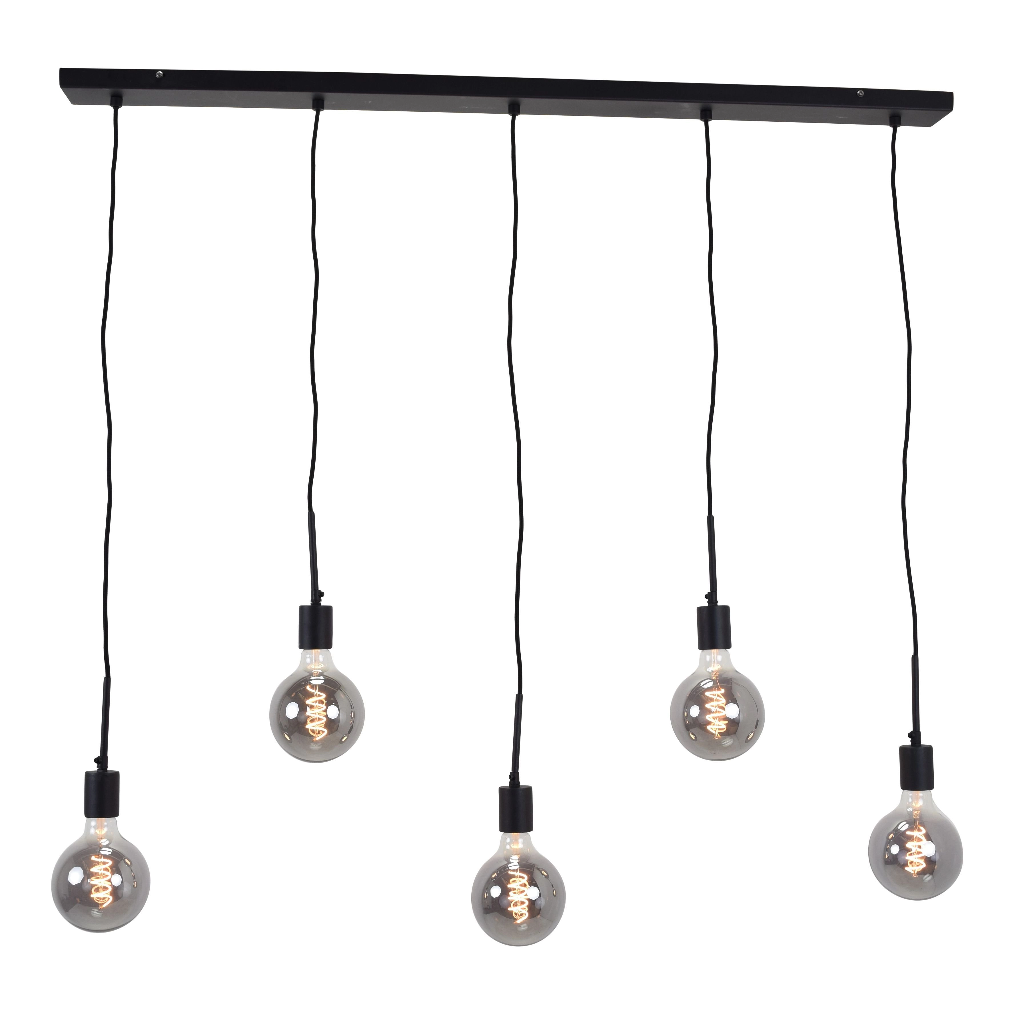 Lampe suspendue Bulby 5 lumières noires Lampe suspendue Bulby 5 lumières noires