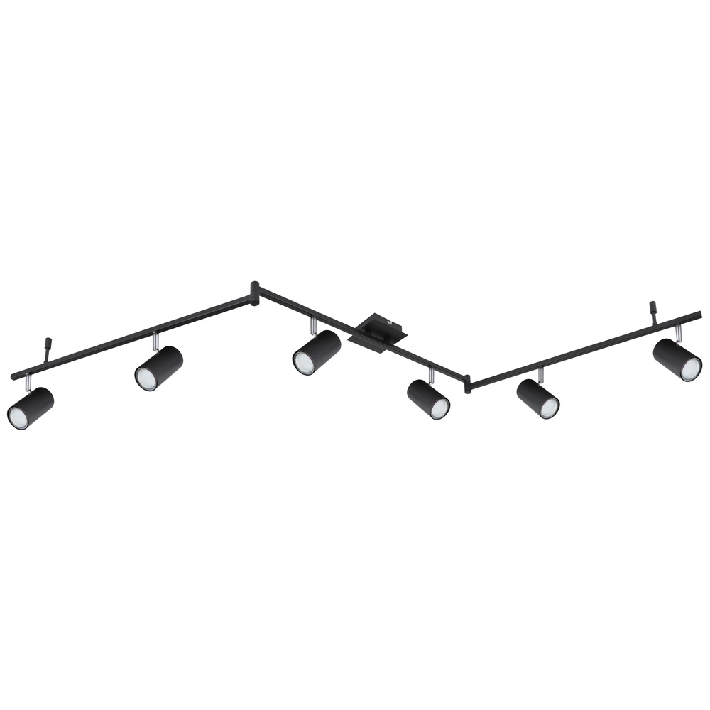 Lampe de plafond Robby Noir à 6 lumières Globo 9007371416844