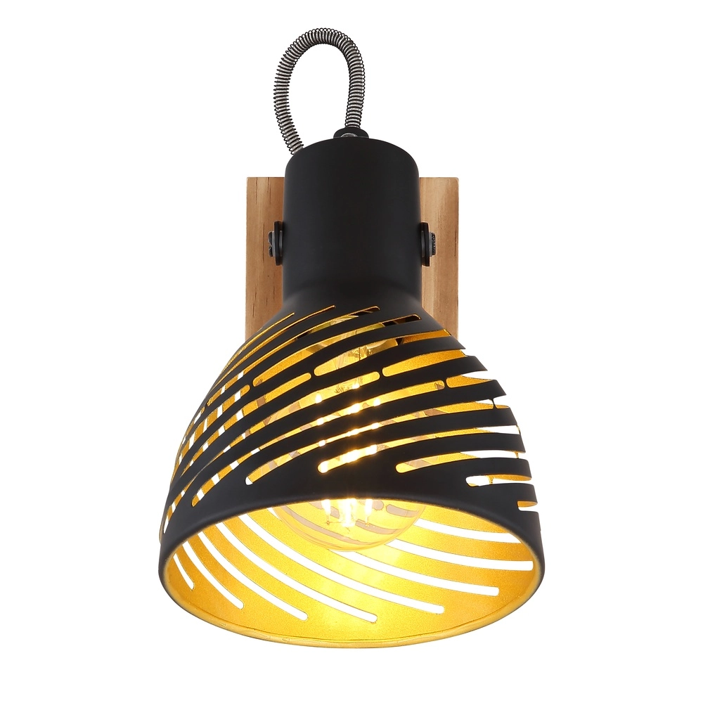 Lampe murale Lenna Bois avec du noir Globo 9007371419685