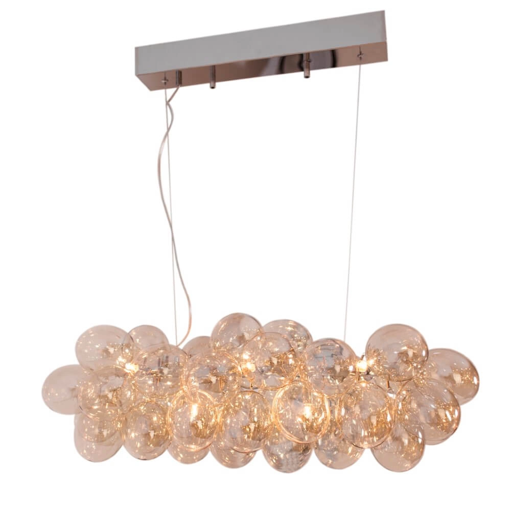 Lampe suspendue Gross verre ambré 80cm