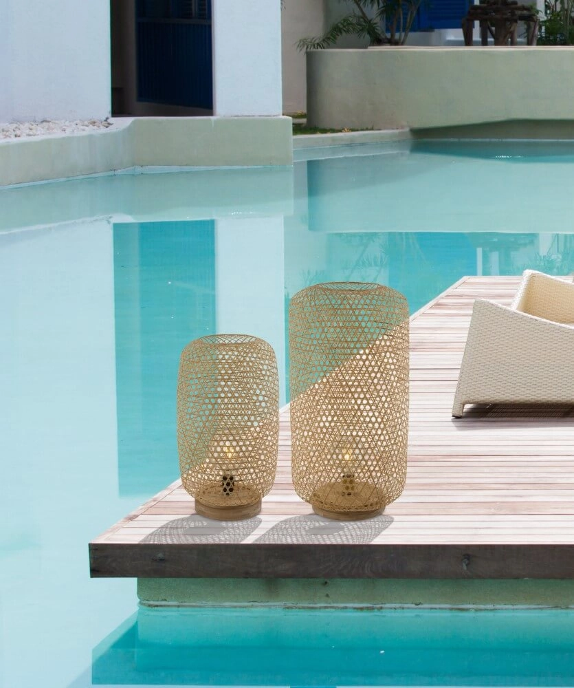 Lampadaire en rotin Mirena 55 cm de haut Globo 9007371412563