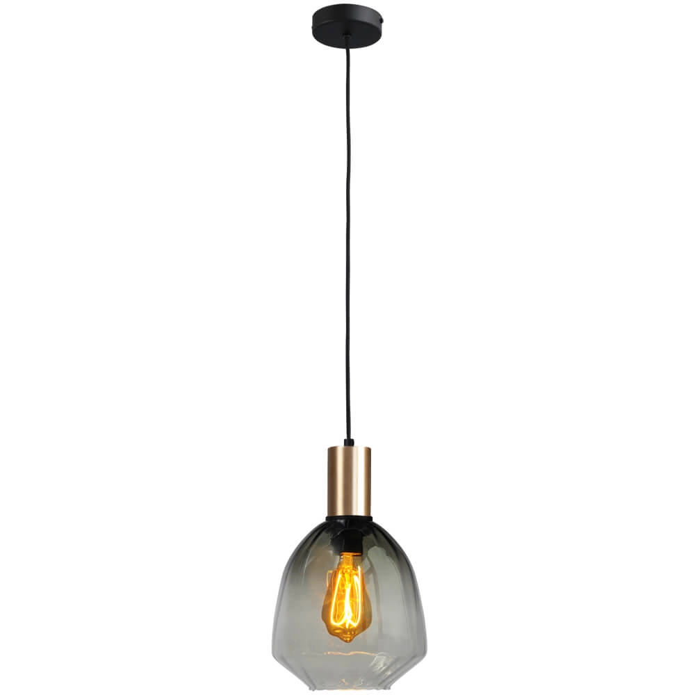 Lampe suspendue dorée Porto avec verre vert Nicolette - Ø 20cm Masterlight 8718121269269