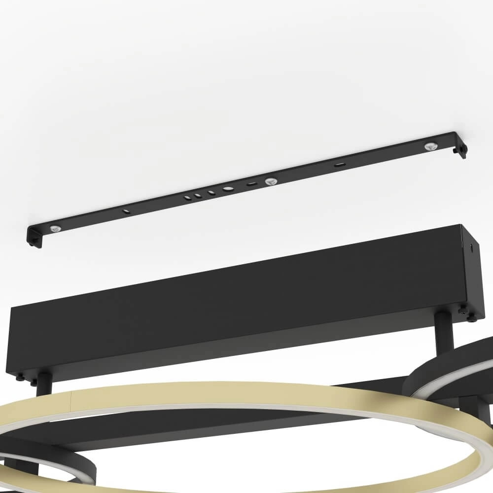 Plafonnier avec anneaux Lanacera noir avec de l'or Stars of Light 9008606221400