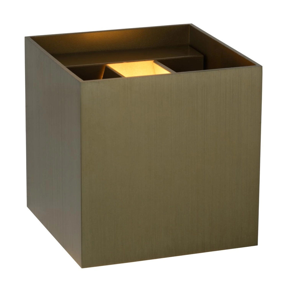 Projecteur mural carré Xio 2700K brun rouille Lucide 5411212092458