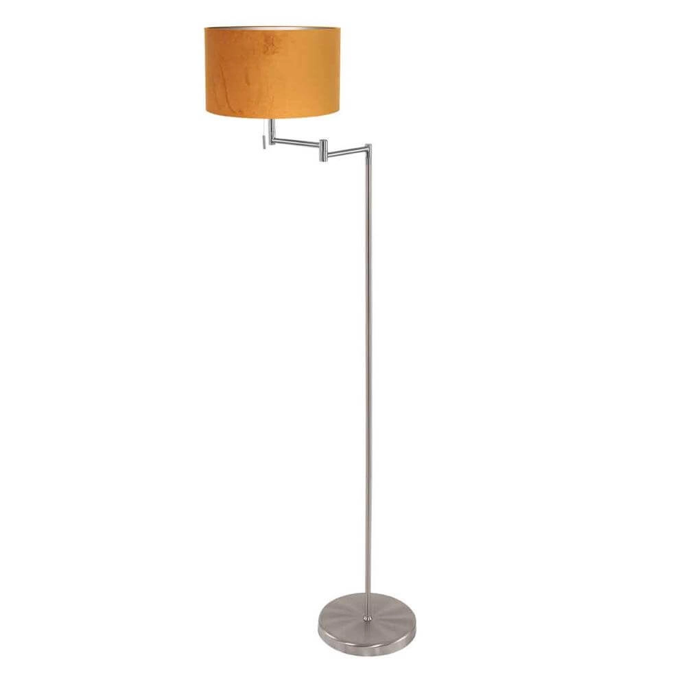 Lampadaire Bella métal avec abat-jour doré Steinhauer 8712746174519