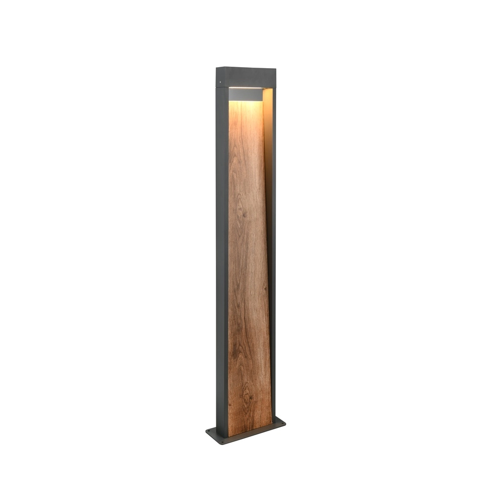 Lampadaire Salmon Gris avec bois 100cm