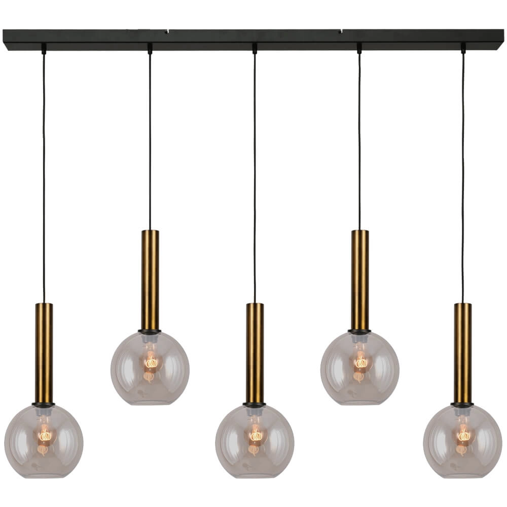 Lampe suspendue Bella 2 Laiton antique avec verre doré