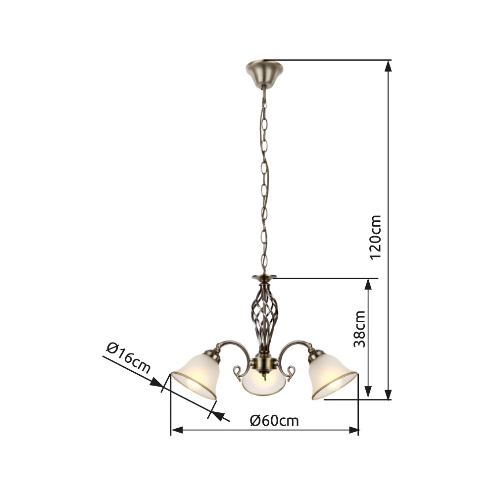 Lampe pendante classique Odin 3-lumière Globo 9007371306695