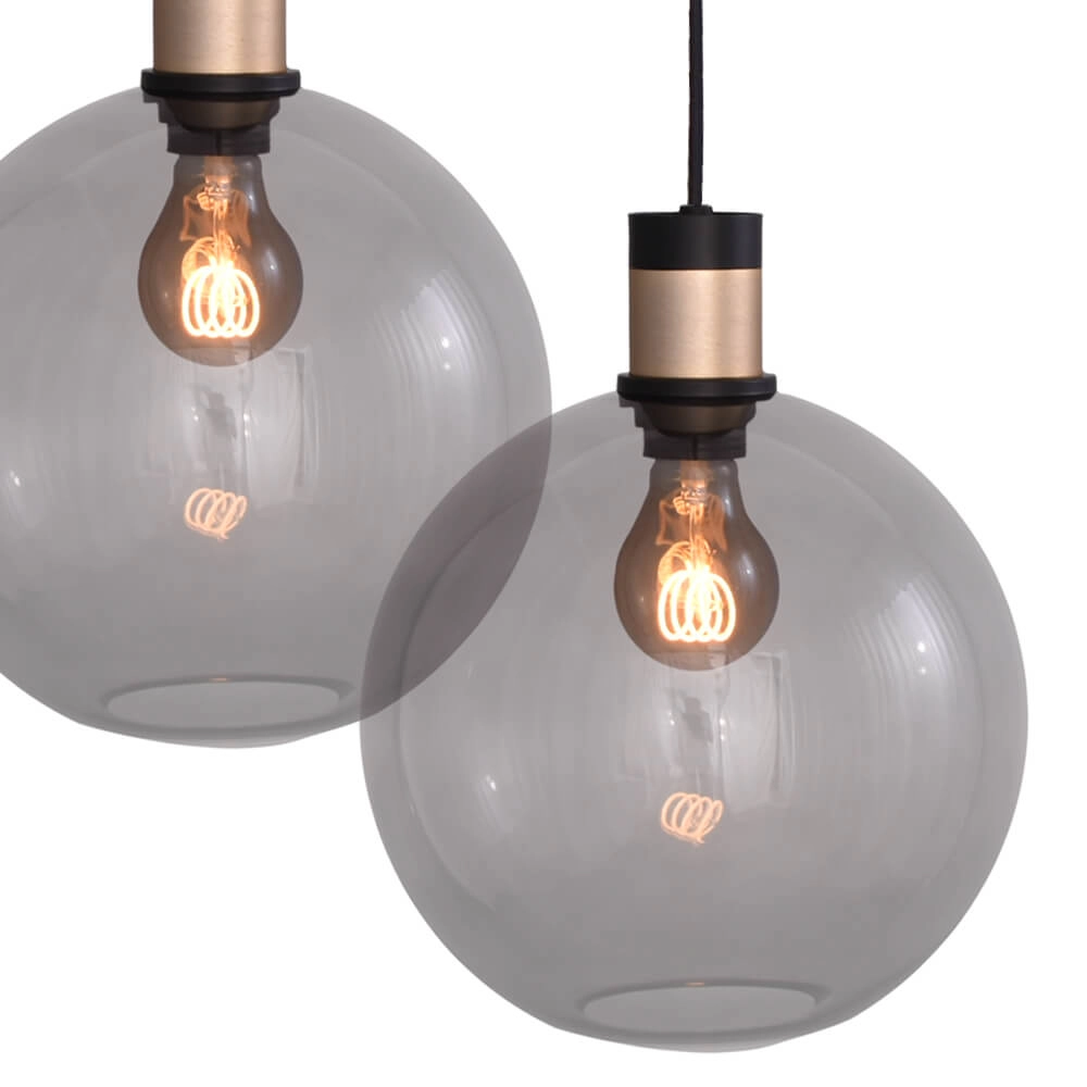 Lampe suspendue Lazise 2 8x Ø 20cm doré avec noir Masterlight 8718121303932