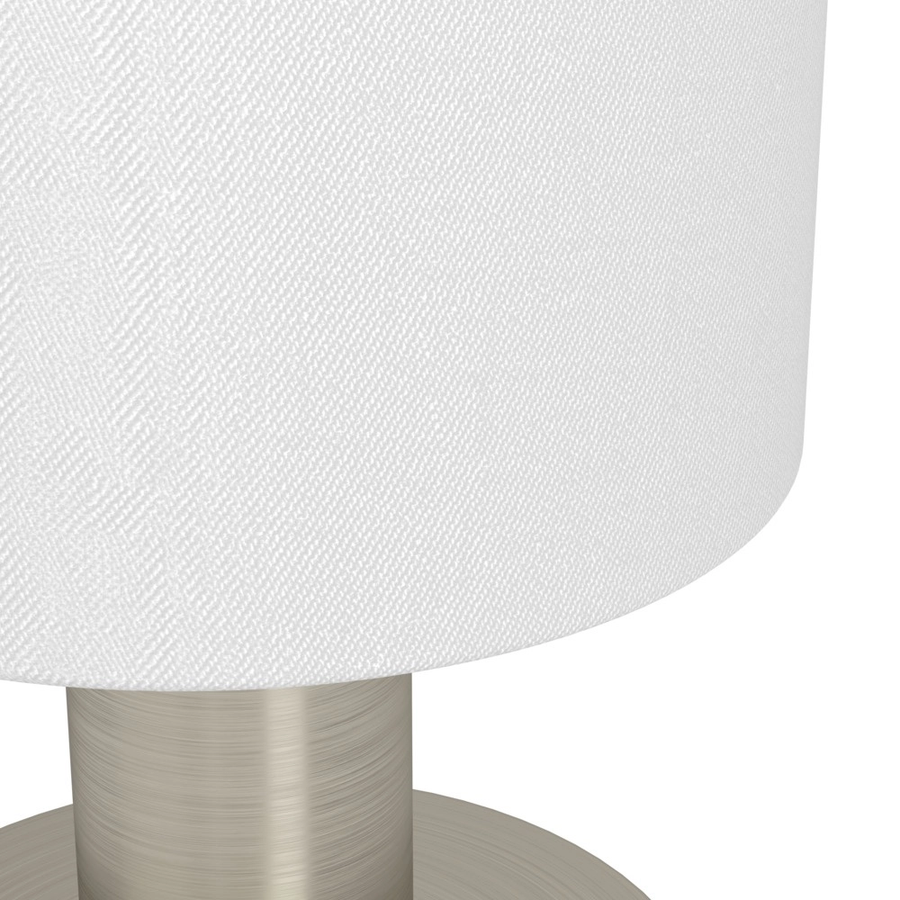 Lampe de table Montetto nickel avec capuchon blanc Eglo 9002759318413