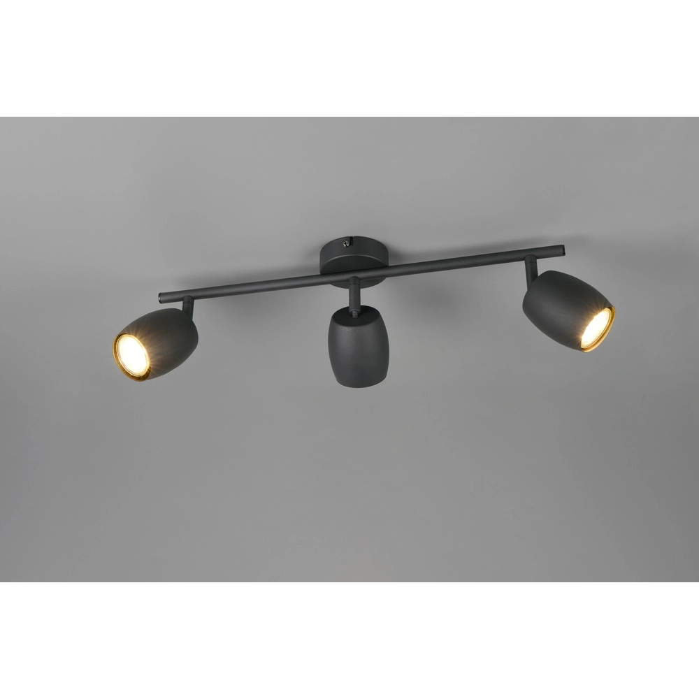 Plafonnier Nancy 3 lumières noir Trio 4017807656732