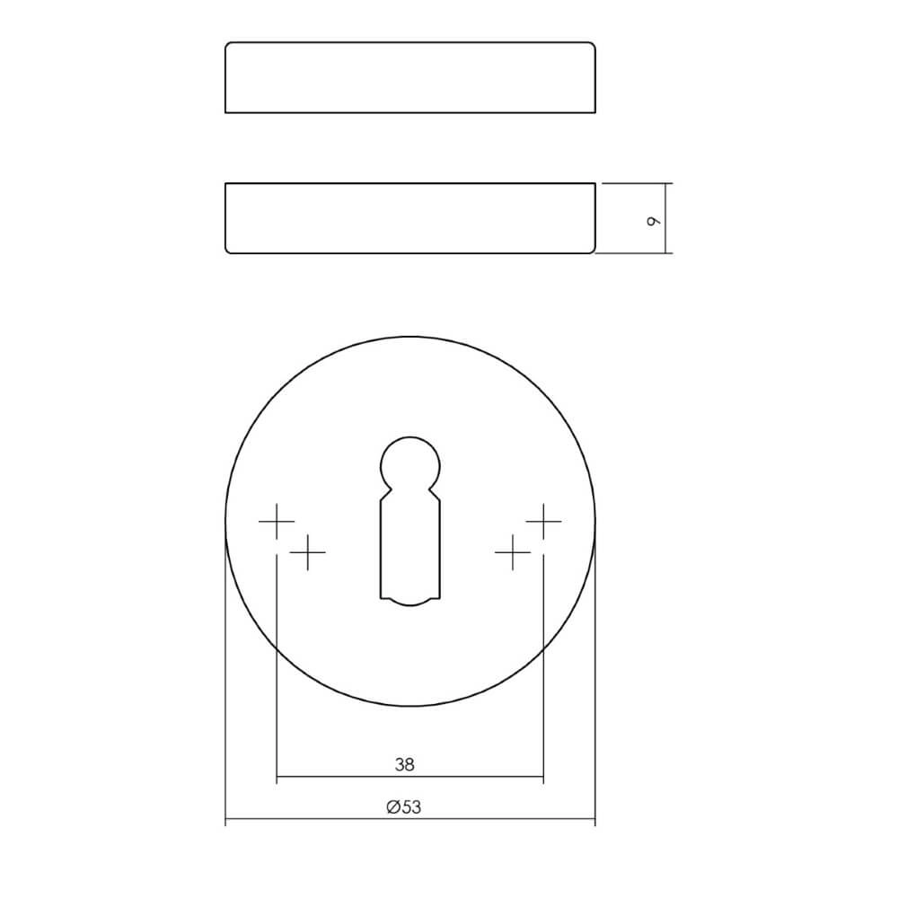 Lot de 2 rosaces Tira Trou de serrure noir Intersteel 8714186586563