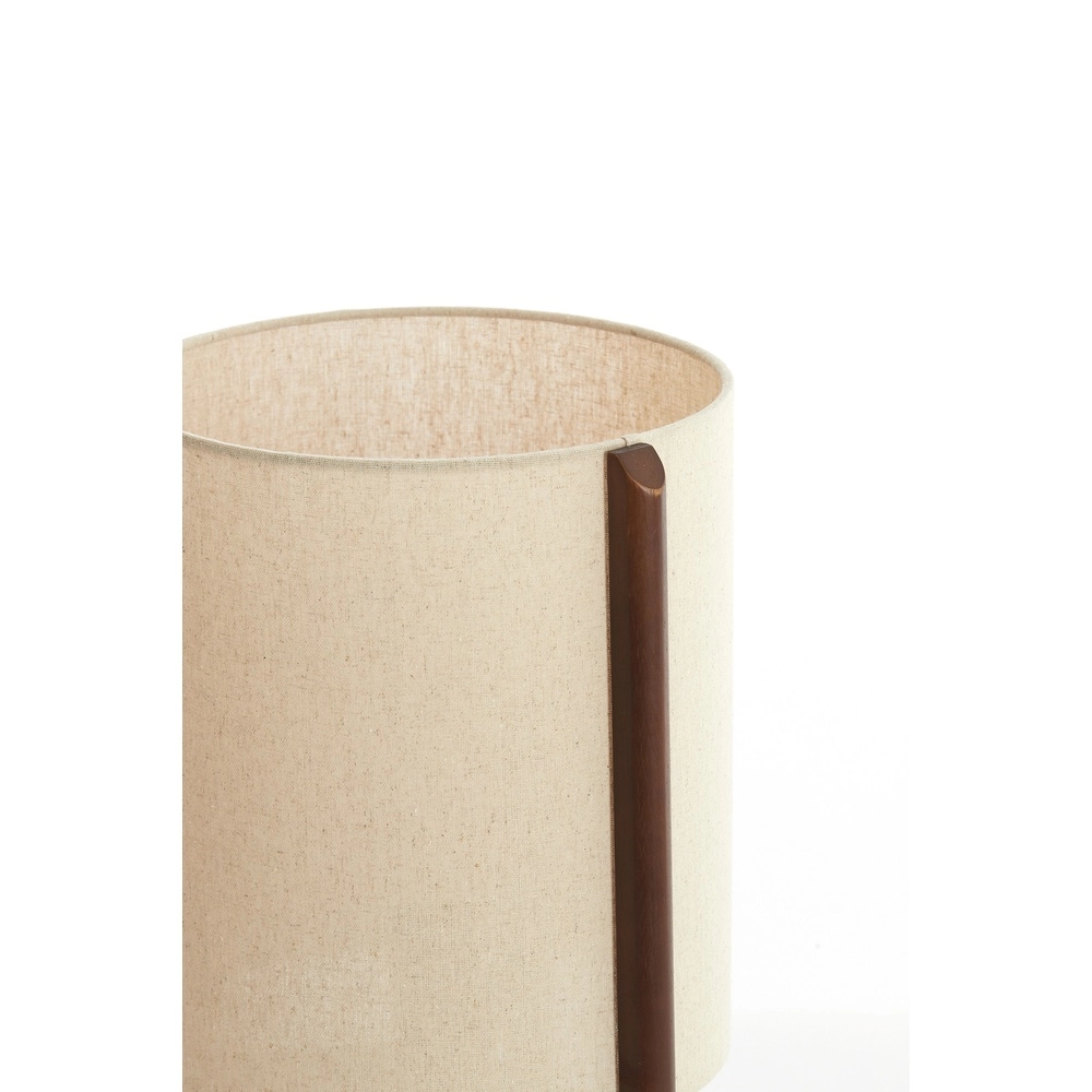 Lampe de table Litto Ø 28 cm - noyer avec lin naturel Light & Living 8717807792695