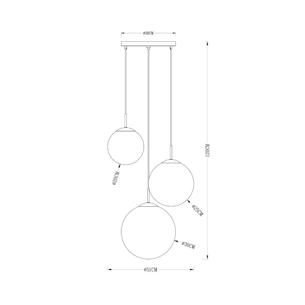 Lampe suspendue loft en verre Varus Ø 51 cm Globo 9007371371846