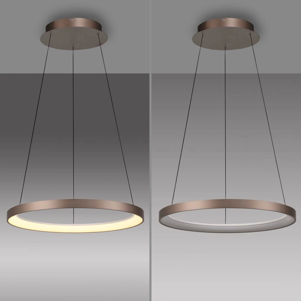 Lampe suspendue ronde Hoop brun Paul Neuhaus 4012248384701