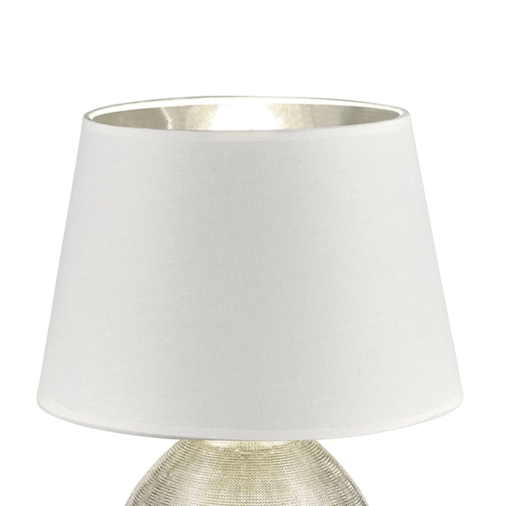 Lampe de table Luxor 35cm argent avec blanc Trio 4017807346015