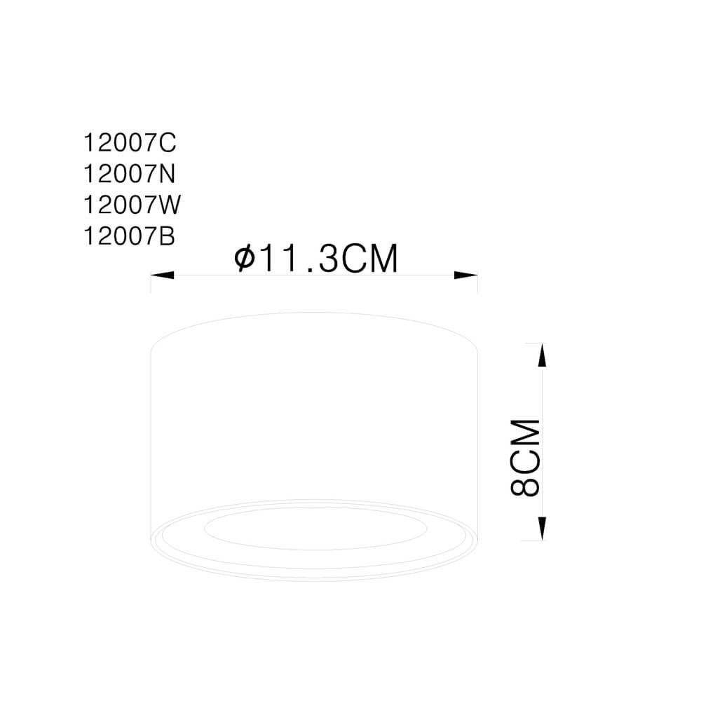 Plafonnier Serena Ø 11,3cm noir Globo 9007371402144