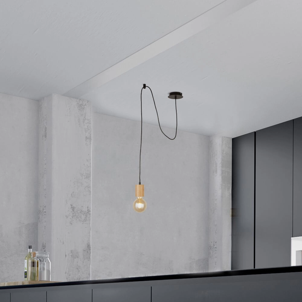 Lampe suspendue en bois Spinny Searchlight 5053423227825