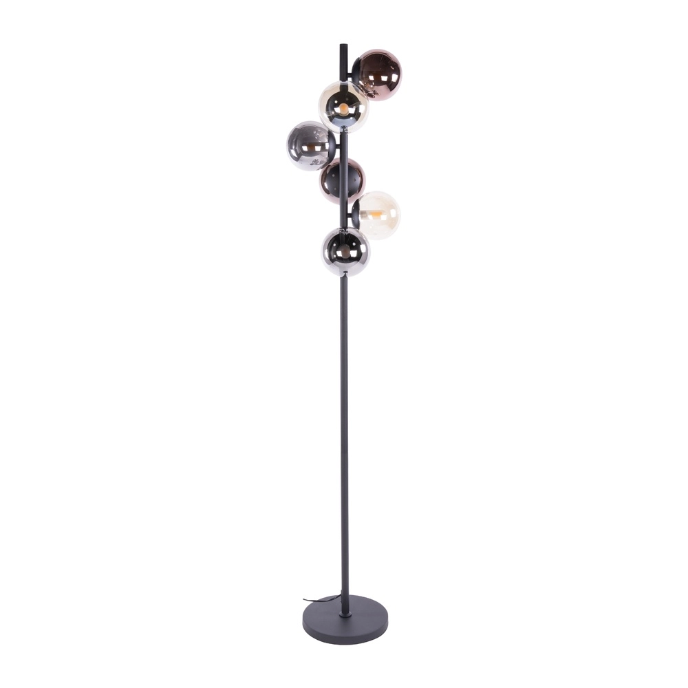 Conception de lampadaires Orb Noirs à 6 feux Lyora 8716803514959