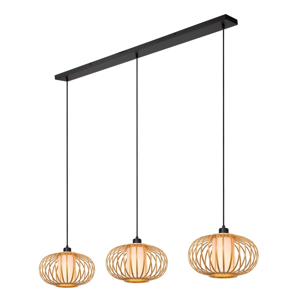 Lampe suspendue Thuline Look bois à 3 clairs Lucide 5411212051790