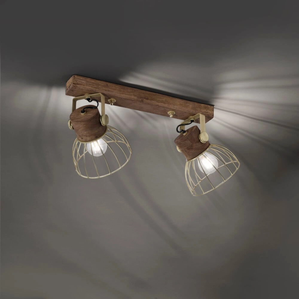 Plafonnier Alami laiton brun 2 lumières Just Light 4043689976224