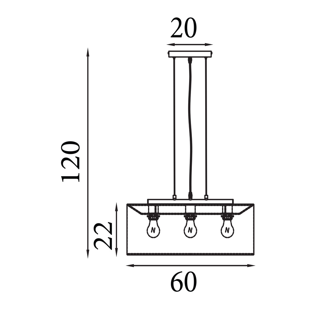 Suspension Hessian noir avec abat-jour en lin Searchlight 5053423297316