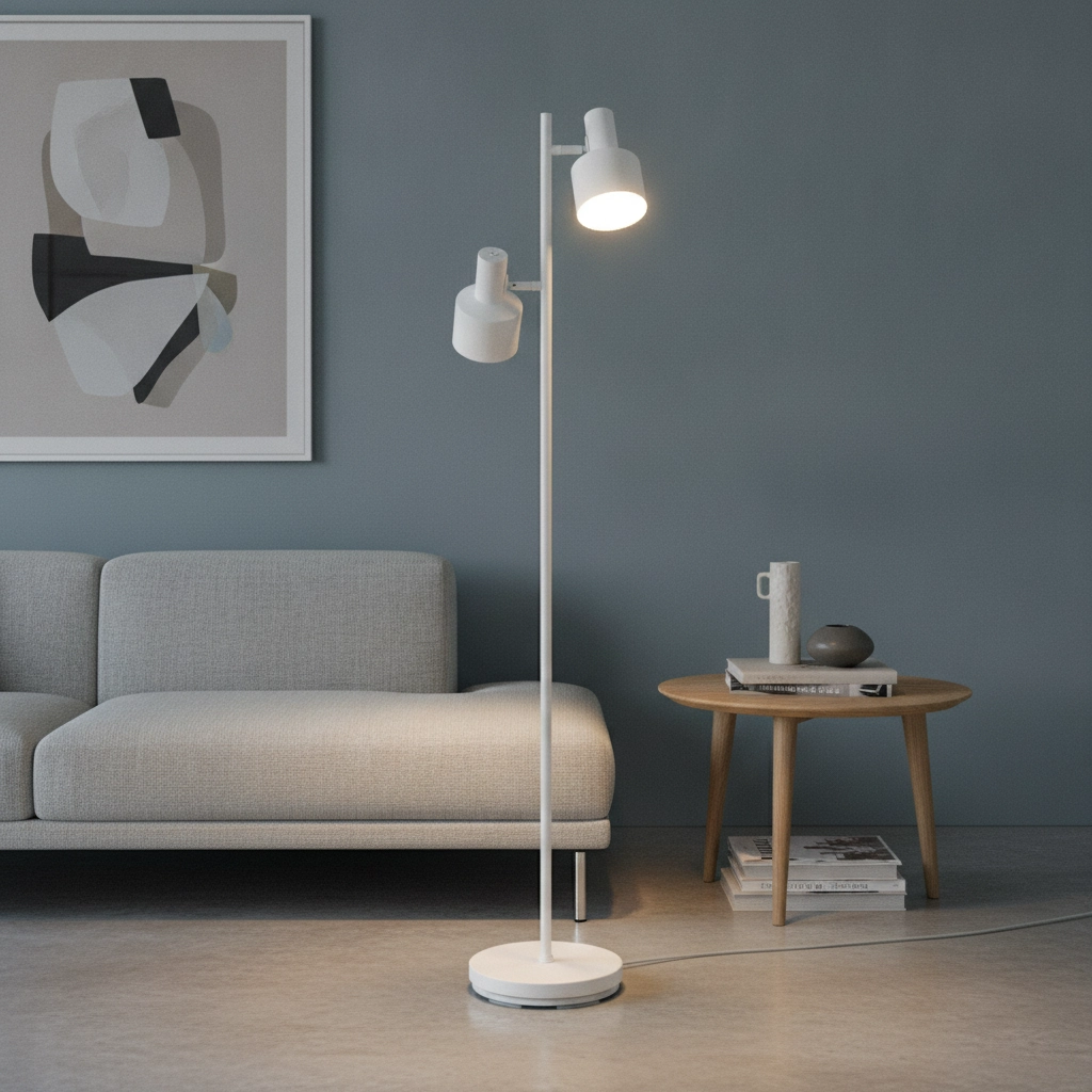Lampadaire à 2 lumières Twinkle blanc