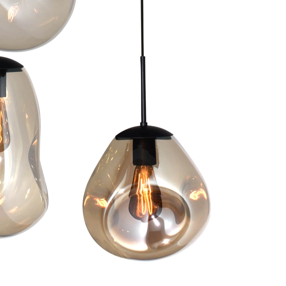 Lampe suspendue Vide Lava 5x verre doré Masterlight 8718121284316