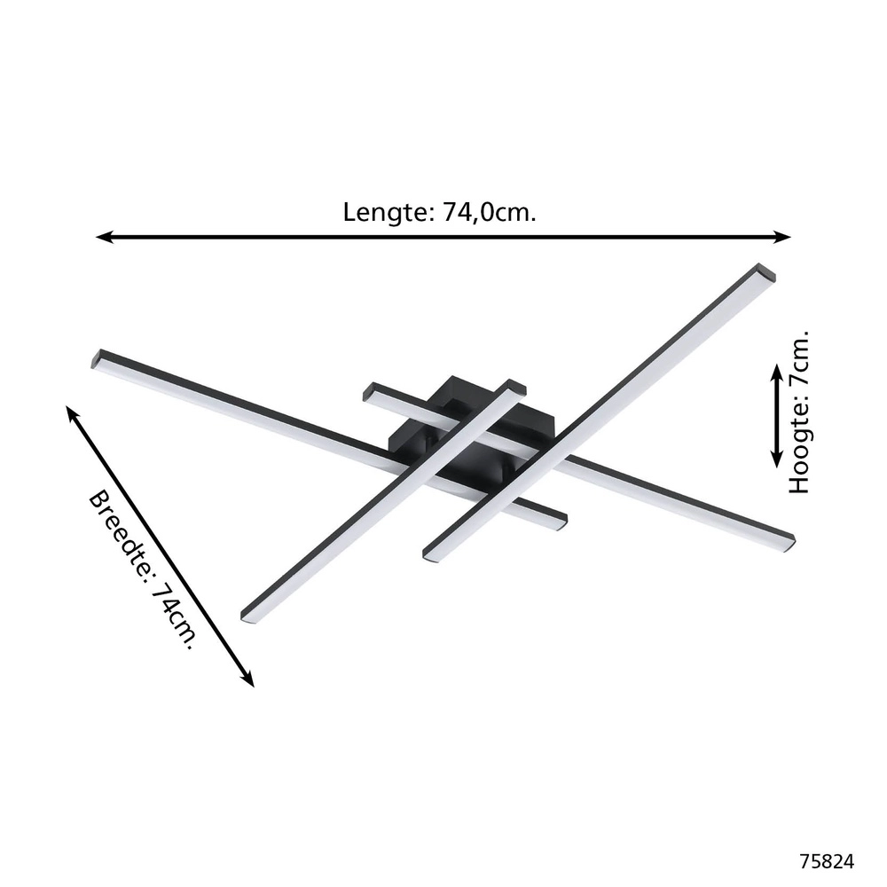 Plafonnier design Vascella noir 74cm Eglo 9002759758240