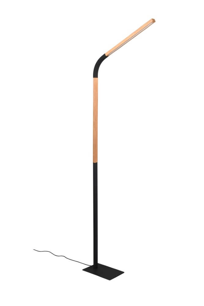 Lampe de lecture flexible Norris noir avec du bois Trio 4017807600018