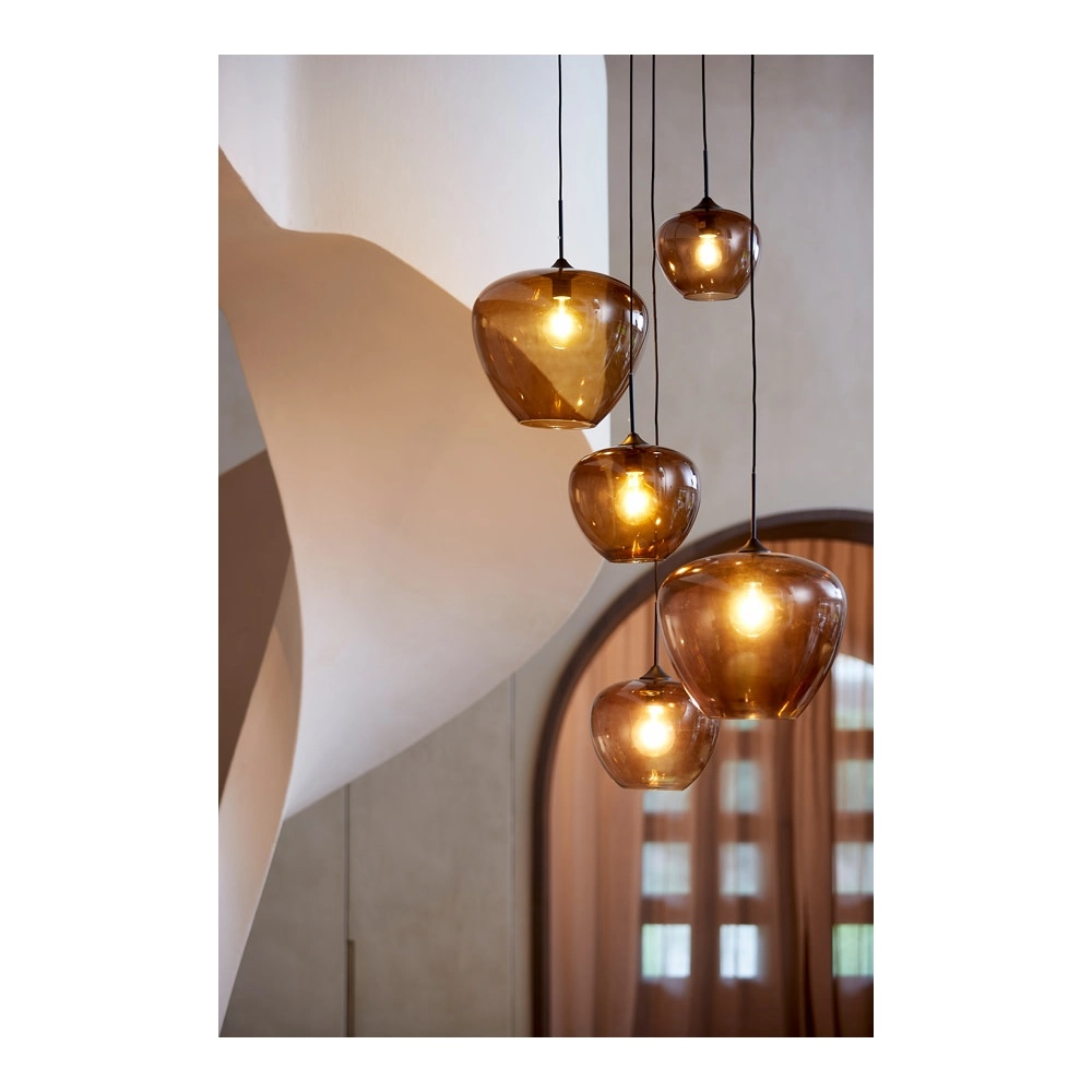 Lampe suspendue Mayson Ø 23cm d’ambre Light & Living 8717807614157