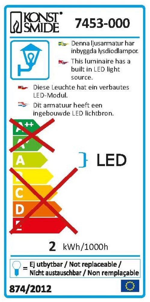 Pot de fleur LED Assisi LED 28cm - 2,5w - blanc KonstSmide 7318307453003