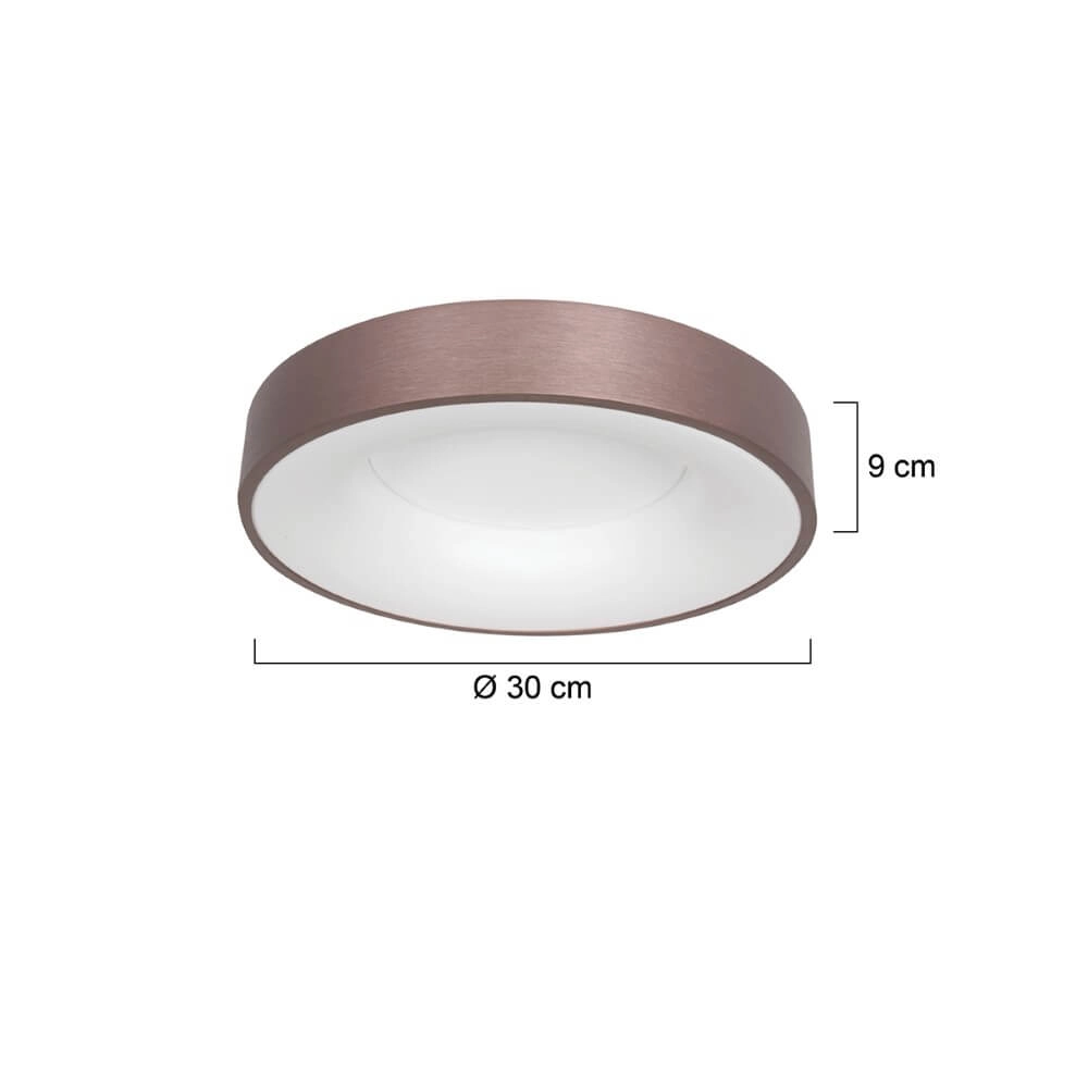 Plafonnier LED en bronze Ringlede Ø 30 cm Steinhauer 8712746167429