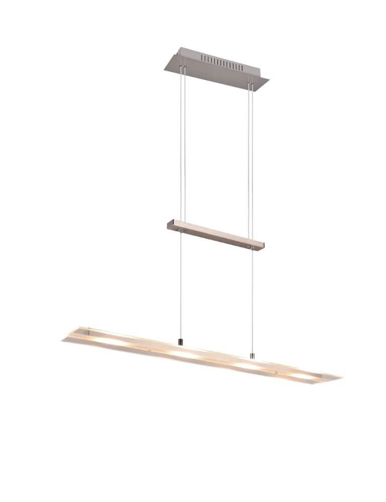 Lampe à suspension en verre Milos nickel Trio 4017807588262