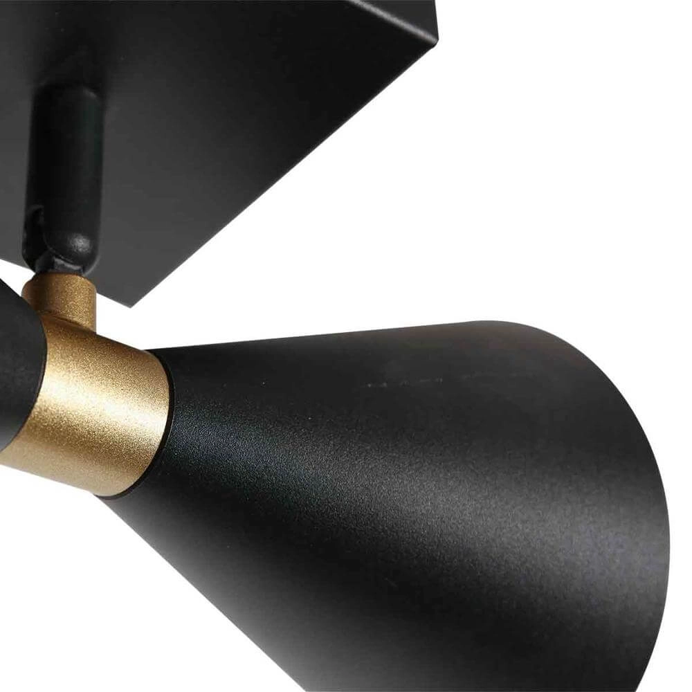 Plafonnier design Preto Noir avec double doré Steinhauer 8712746176292