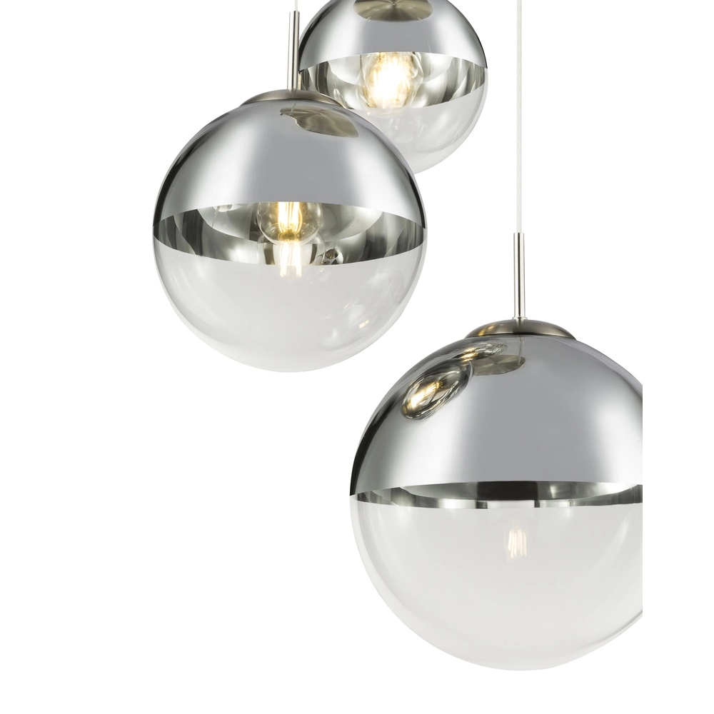 Lampe pendante à 3 lampes Varus nickel Globo 9007371383443