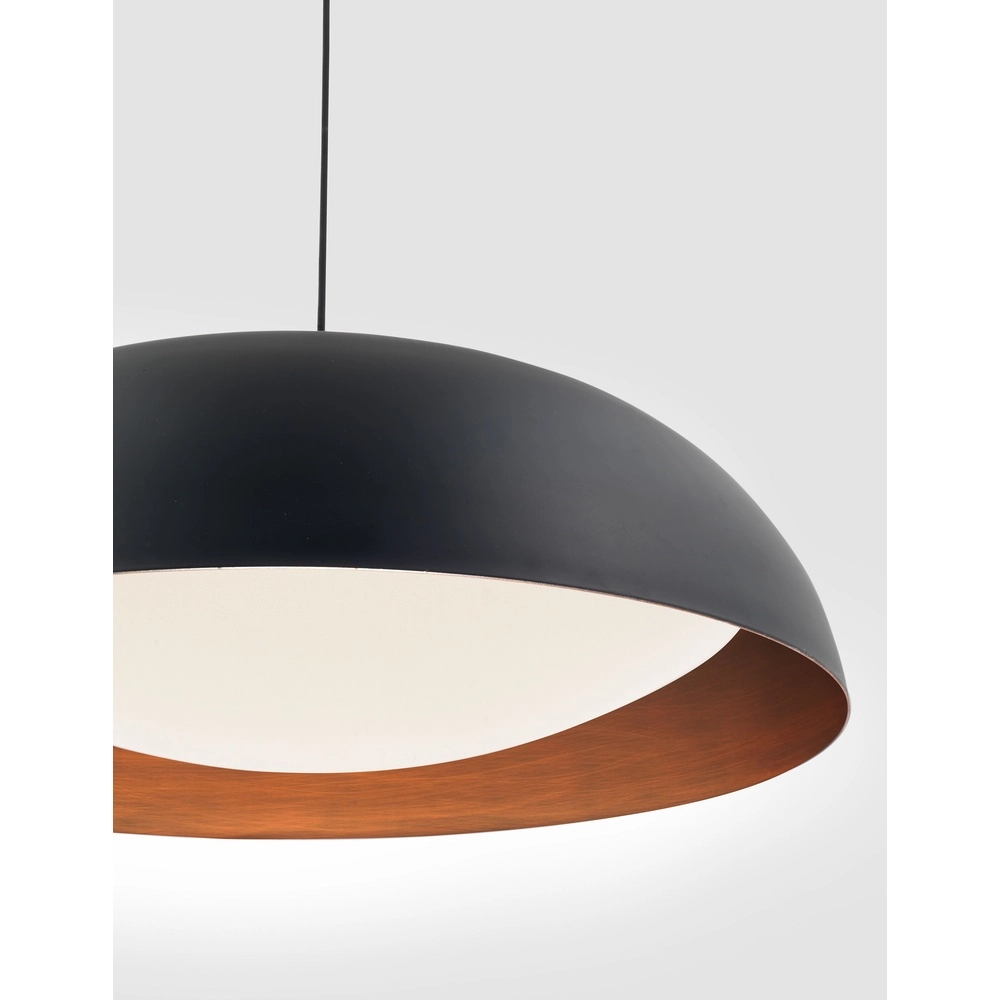 Suspension design Landon noir avec cuivre Suspension design Landon noir avec cuivre
