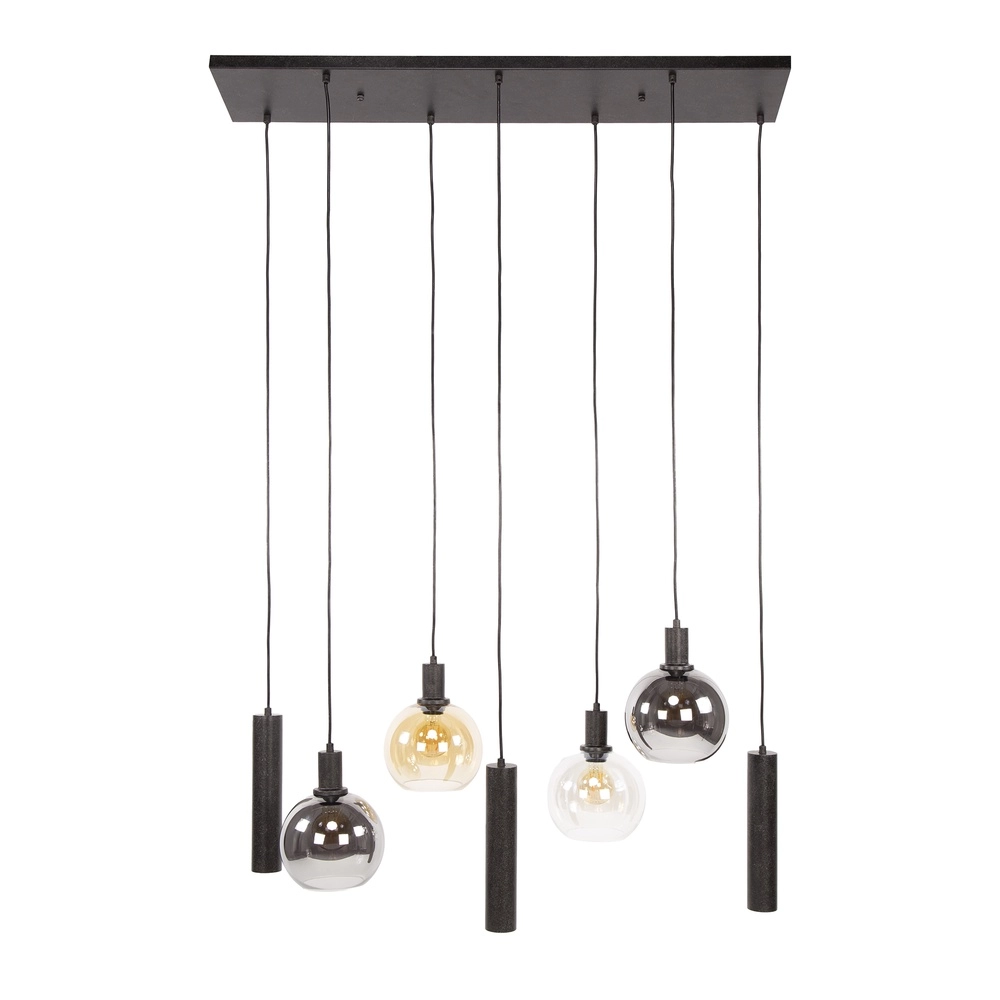 Lampe pendante de table à manger Sfera avec des boules de verre et des pendentifs Lyora 8716803512382