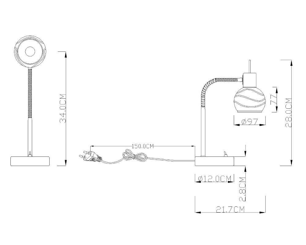 Lampe de bureau Elliott nickel Globo 9007371249336