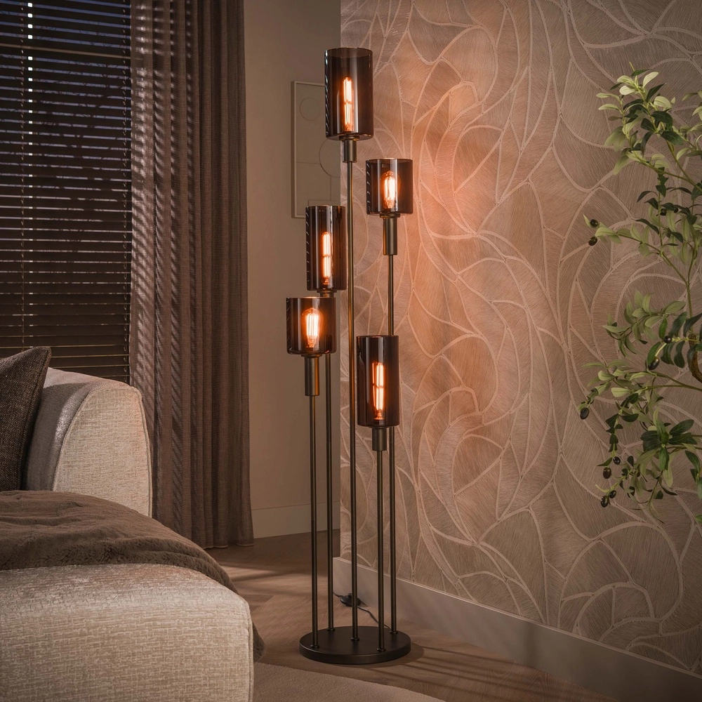 Lampadaire de conception Sepiora Sienne brun 5 clairs