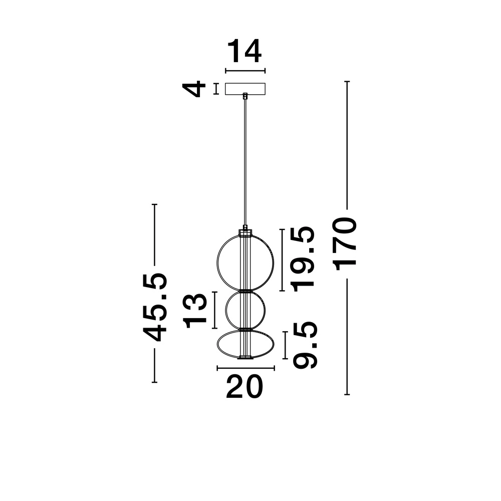 Suspension Bally Verre fumé 45,5 cm Lyora 5212017449160