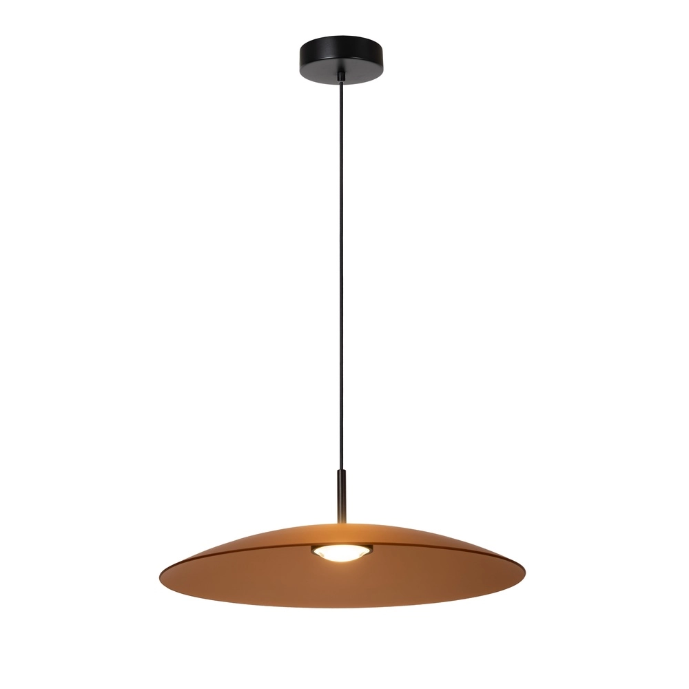 Lampe suspendue élégante Menga Ø verre ambré de 60 cm