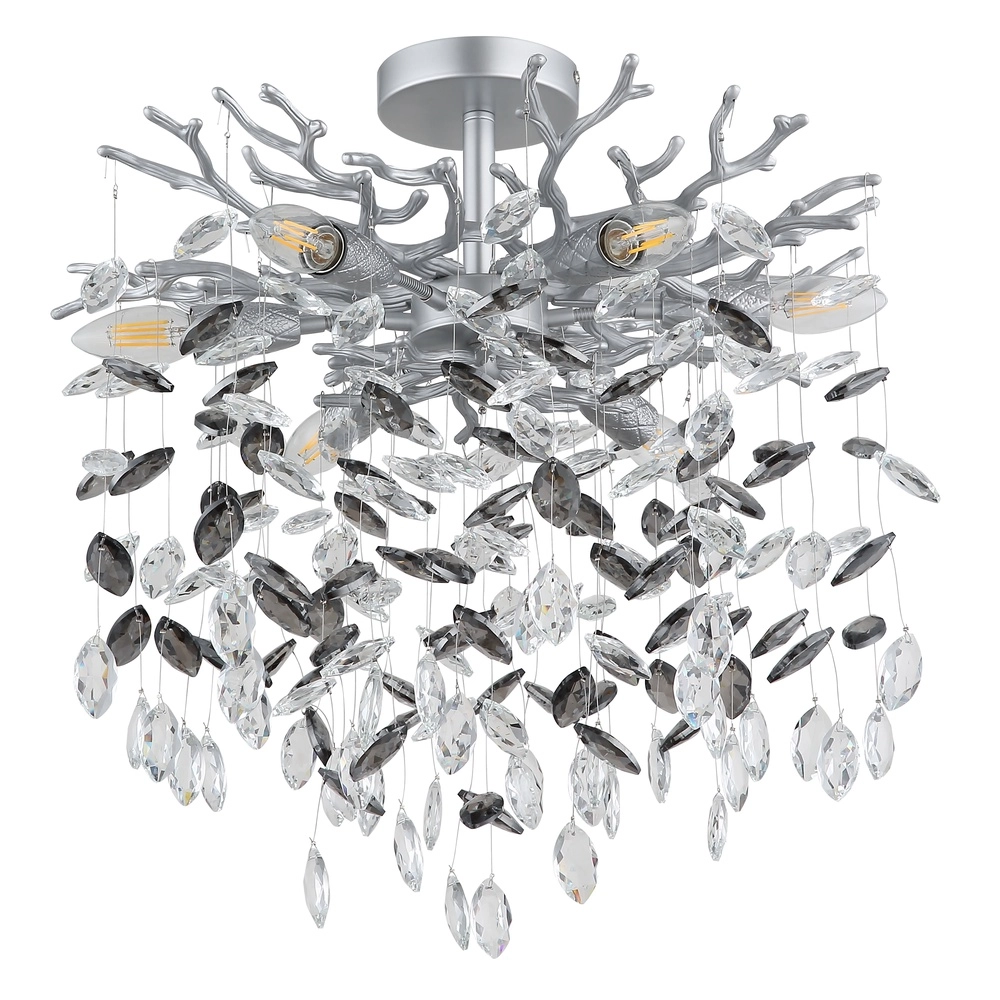 Lampe de plafond Queena Gris argenté Ø 50cm Globo 9007371528653