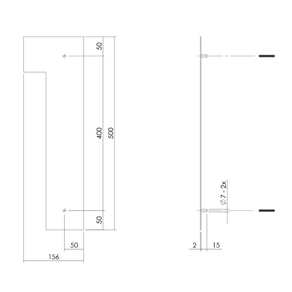 Maison numéro 1 XXL Numbra 50cm en acier inoxydable Intersteel 8714186503188
