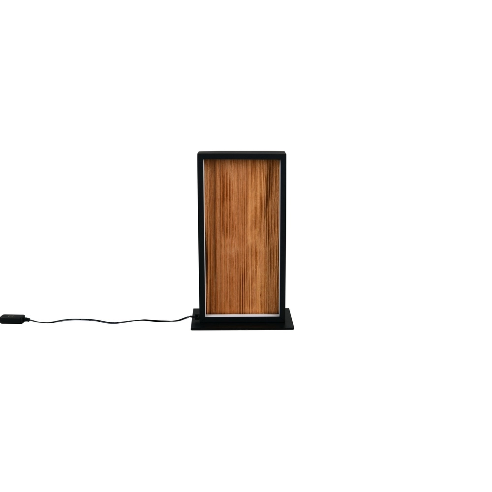 Lampe de table design Kalea noir avec bois Trio 4017807661484