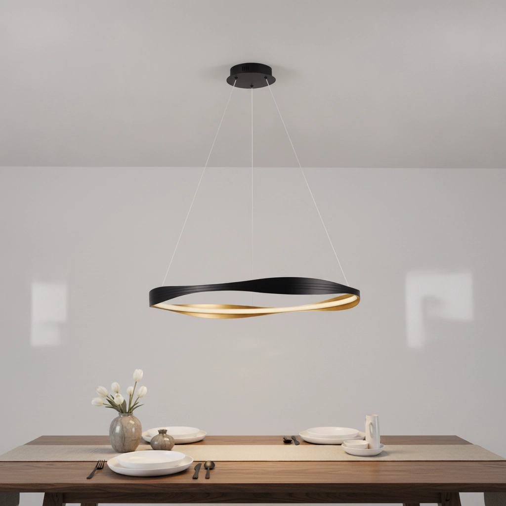 Suspension design Dobi Ø 80cm noir avec or