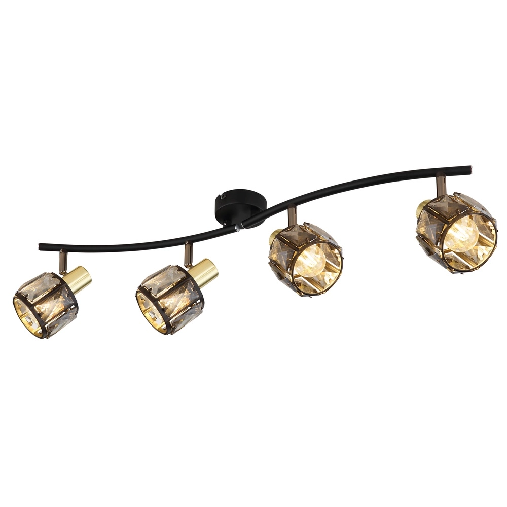 Lampe de plafond à 4 lumières Indiana Noir